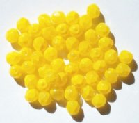50 6mm Faceted Candy Coated Yellow Beads